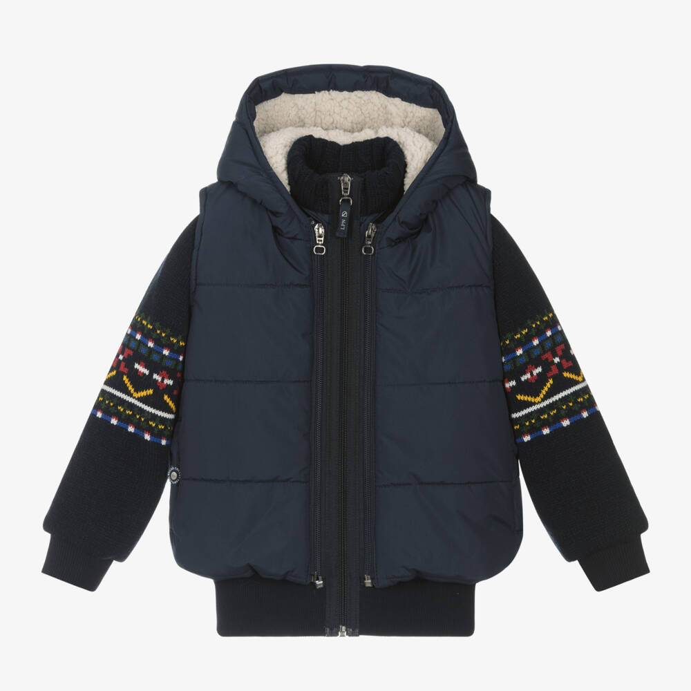 Lapin House-Boys Navy Hooded Gilet and Jumper | Childrensalon Outlet