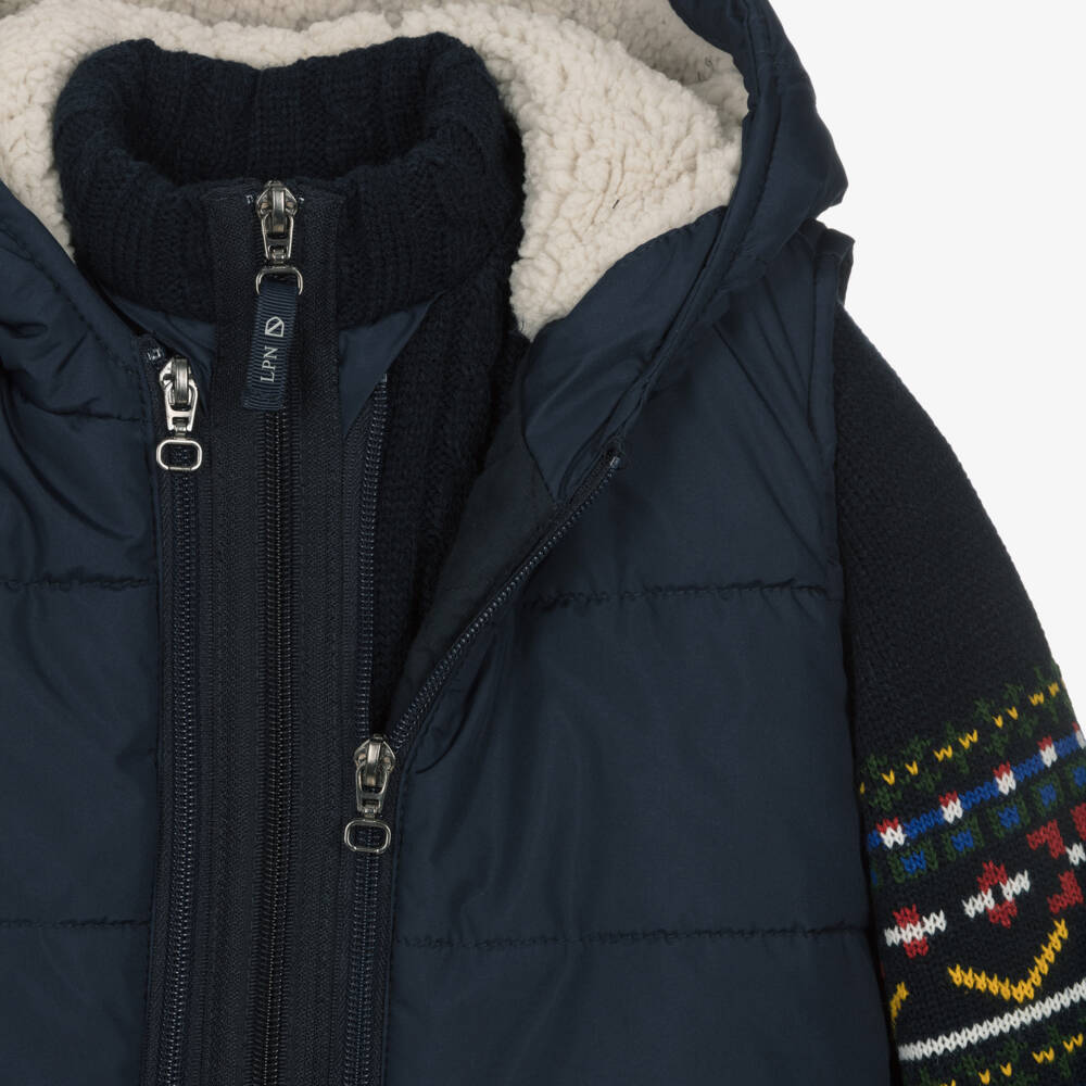 Lapin House-Boys Navy Hooded Gilet and Jumper | Childrensalon Outlet