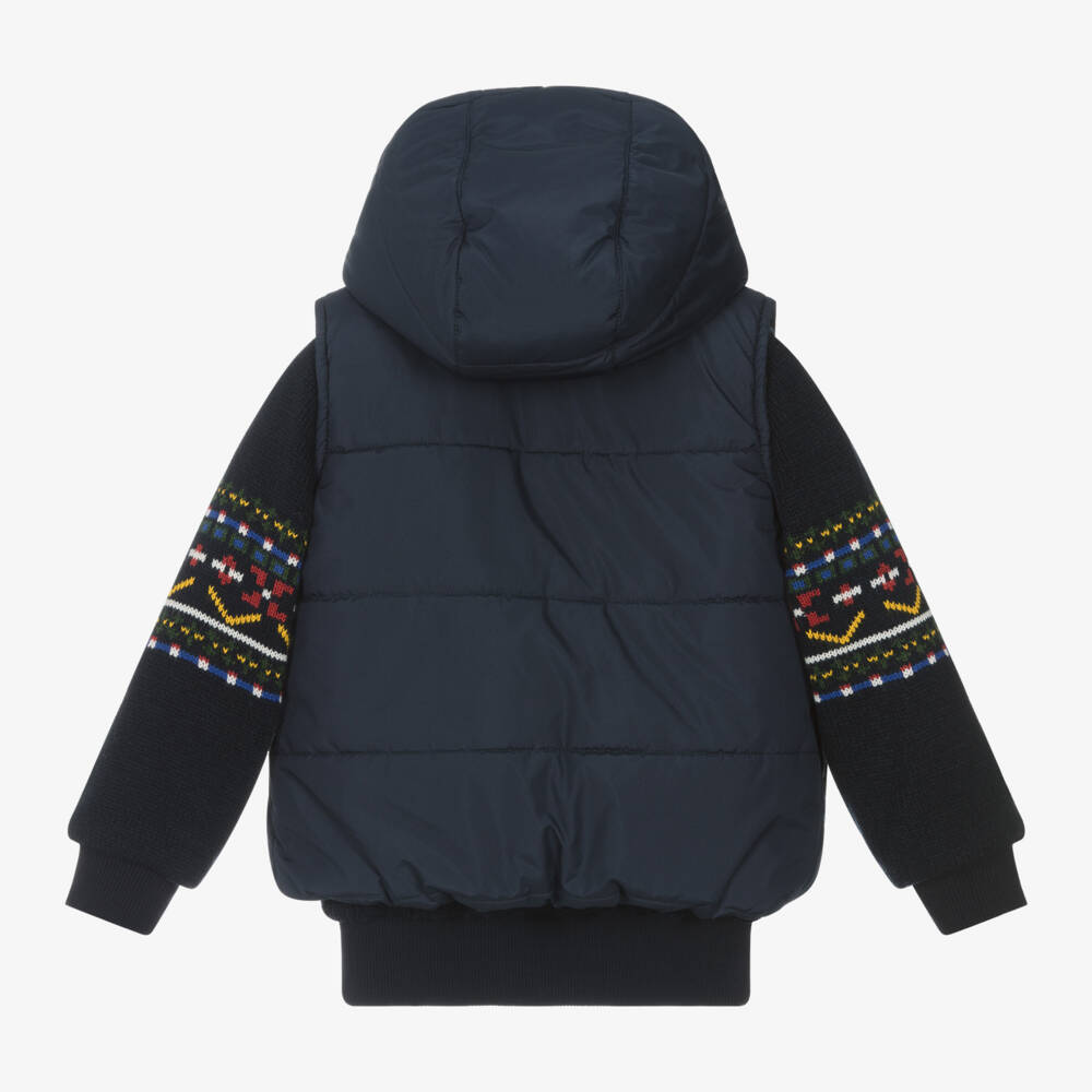 Lapin House-Boys Navy Hooded Gilet and Jumper | Childrensalon Outlet