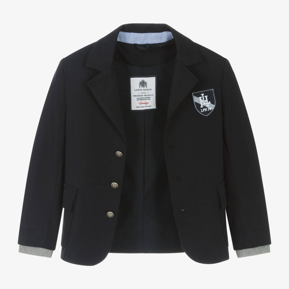 Lapin House-Boys Navy Milano Jersey Jacket | Childrensalon Outlet