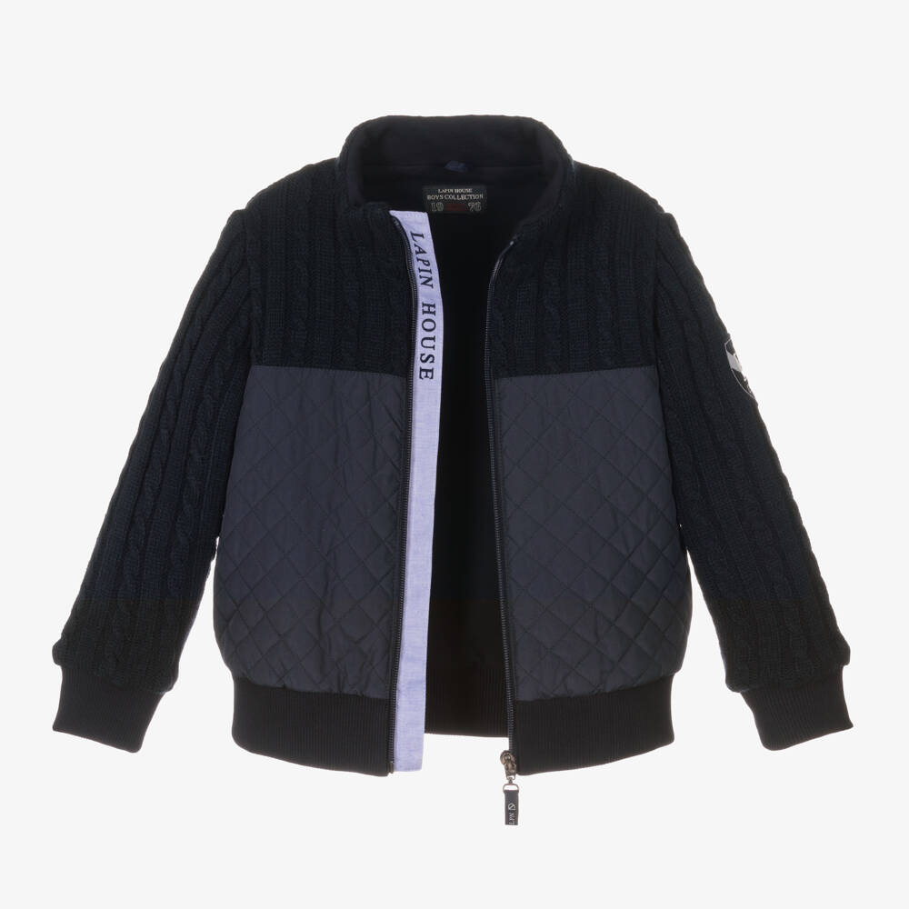 Lapin House-جاكيت محبوك ومبطن لون كحلي للأولاد | Childrensalon Outlet