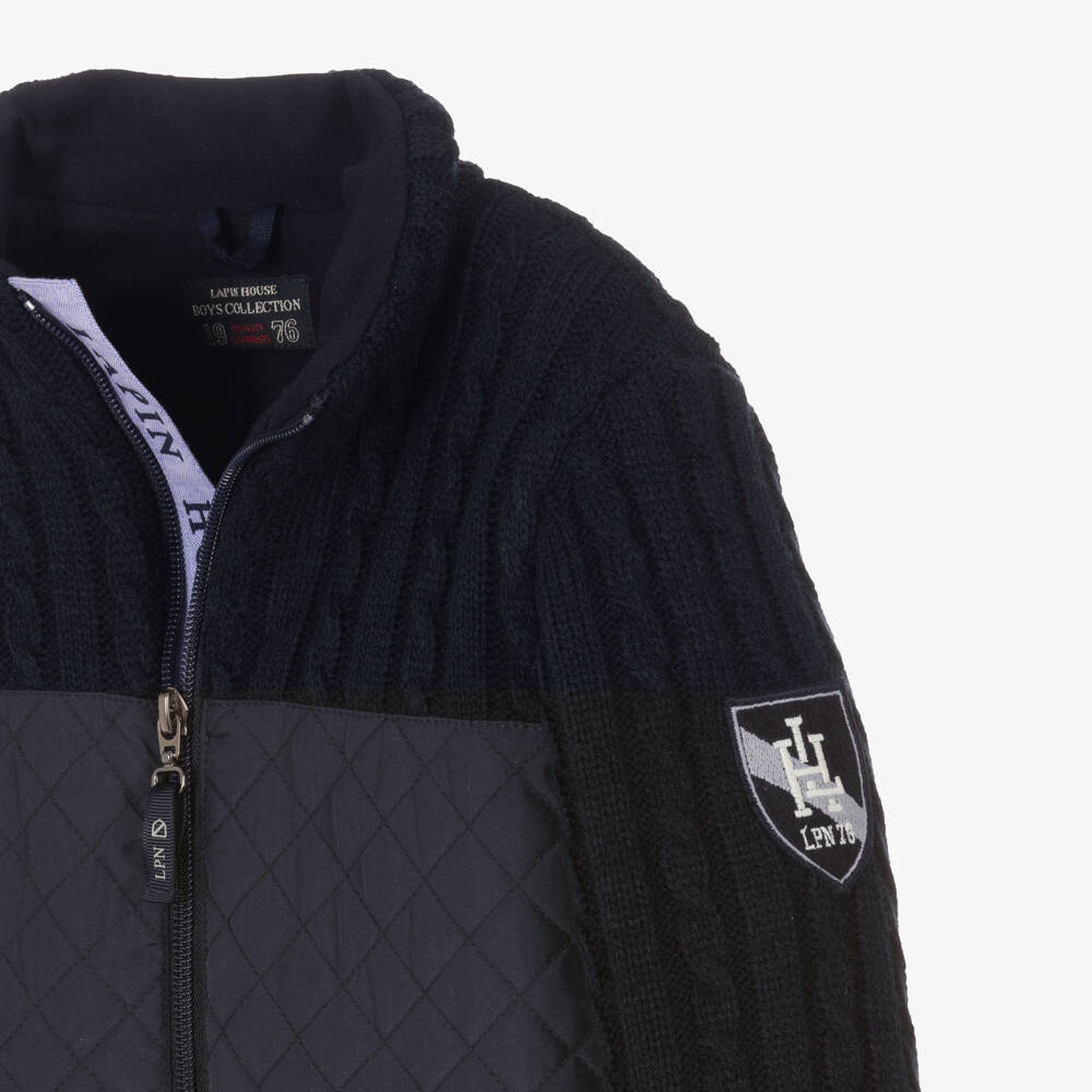 Lapin House-جاكيت محبوك ومبطن لون كحلي للأولاد | Childrensalon Outlet