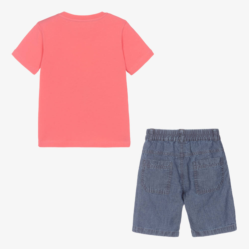 Lapin House-Розовая футболка и синие шорты из хлопка | Childrensalon Outlet