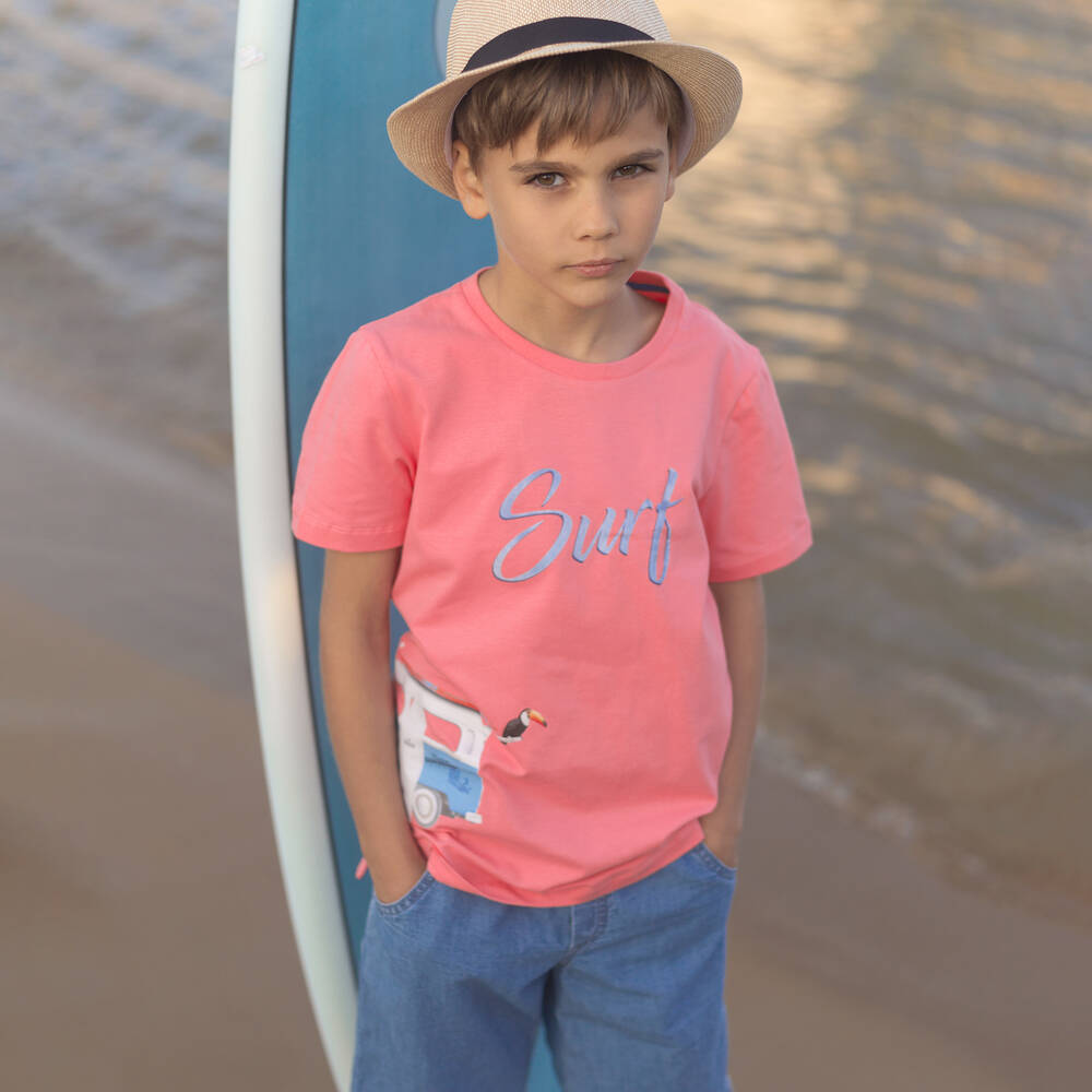 Lapin House-Розовая футболка и синие шорты из хлопка | Childrensalon Outlet