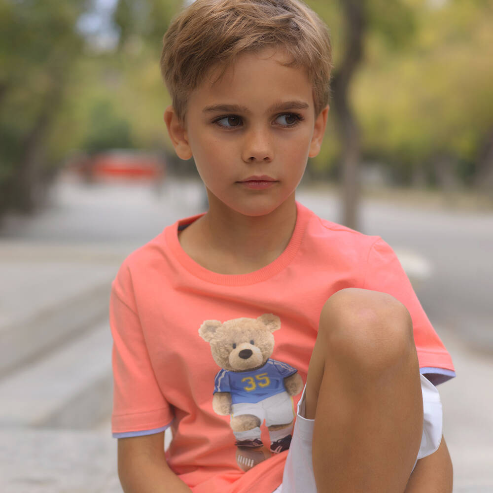 Lapin House-Boys Pink & White Cotton Shorts Set | Childrensalon Outlet