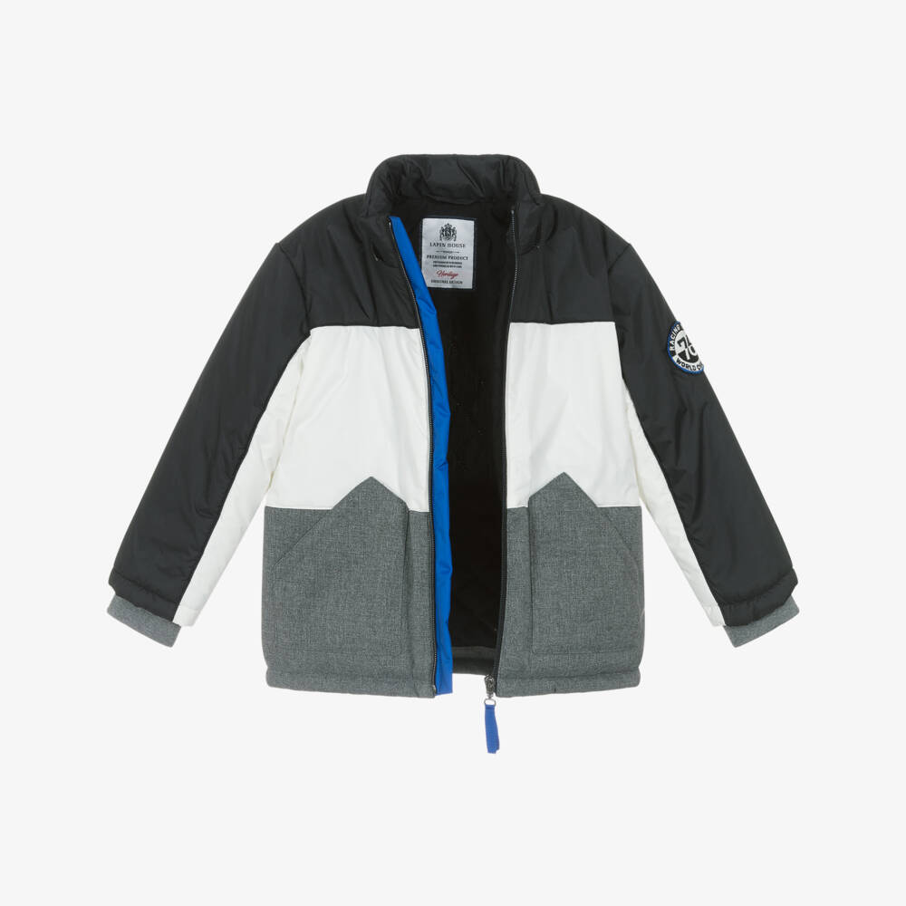 Lapin House-Boys Quilted Black Jacket | Childrensalon Outlet