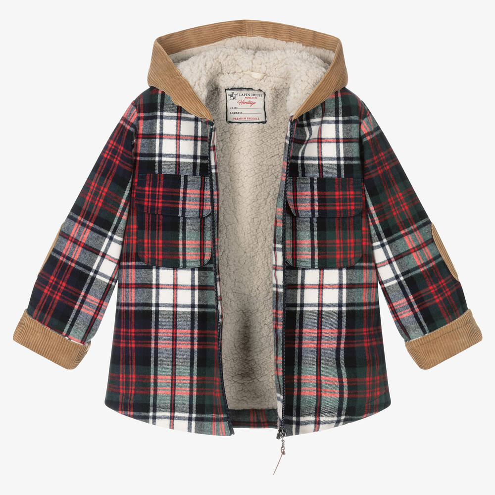 Lapin House-Красная куртка в клетку с капюшоном для мальчиков | Childrensalon Outlet