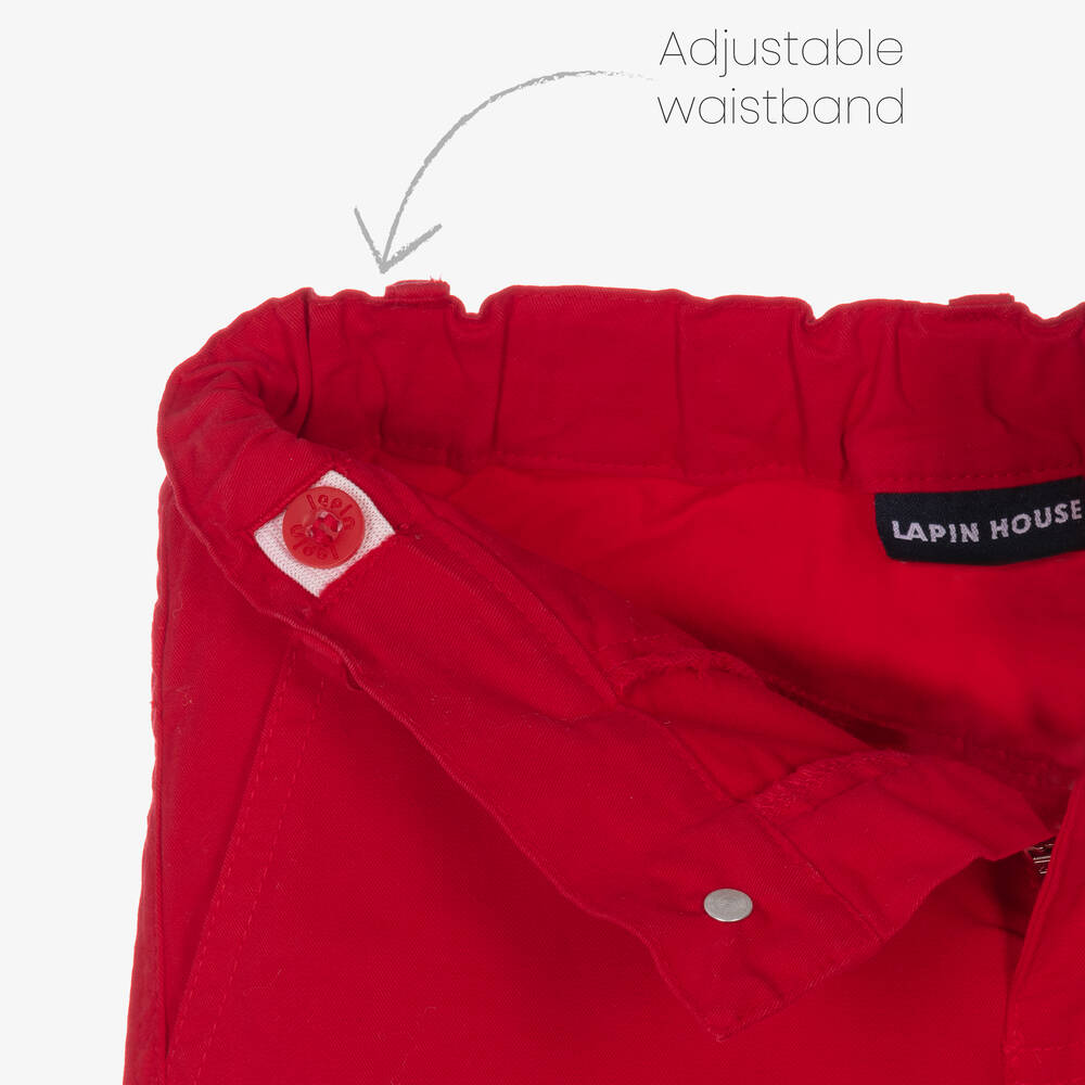 Lapin House-Boys Red Cotton Chino Trousers | Childrensalon Outlet