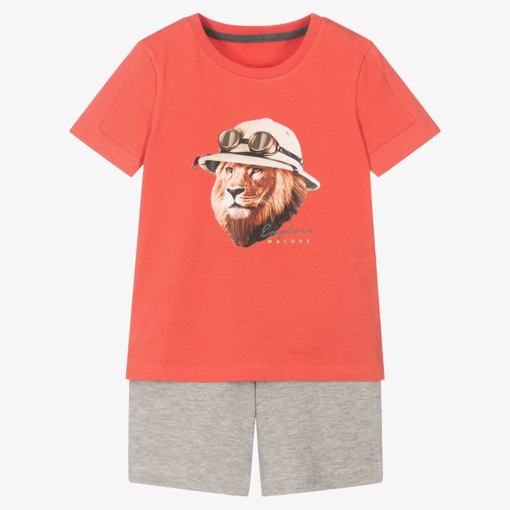 Lapin House - Ensemble short rouge et gris garçon | Childrensalon