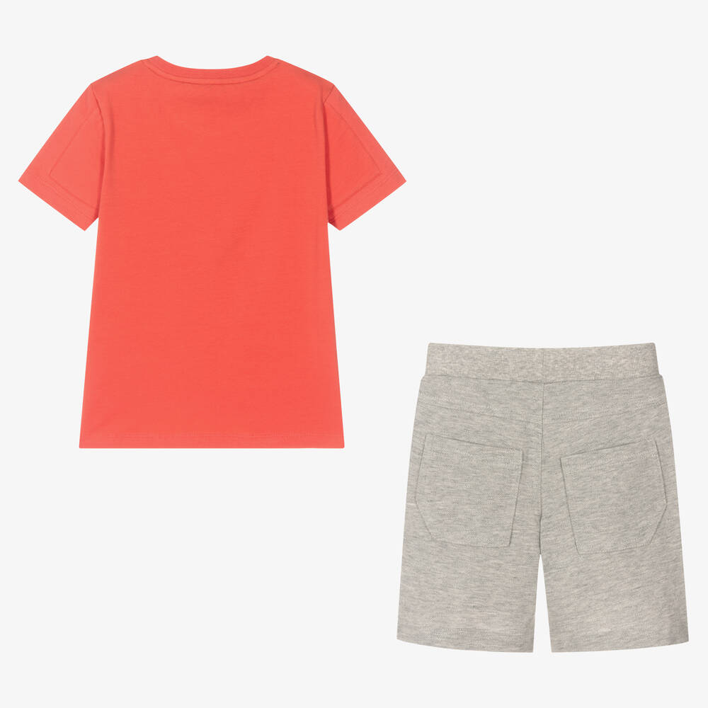 Lapin House-Boys Red & Grey Cotton Shorts Set | Childrensalon Outlet