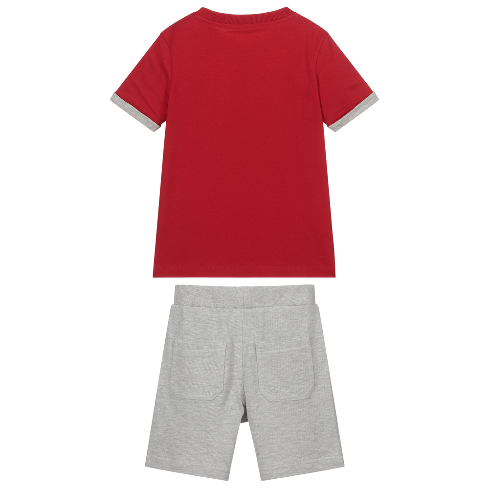 Lapin House-Комплект из красного топа и серых шорт для мальчиков | Childrensalon Outlet