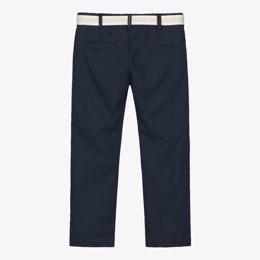 Lapin House-بنطلون كتان رمادي غامق للأولاد مع حزام | Childrensalon Outlet