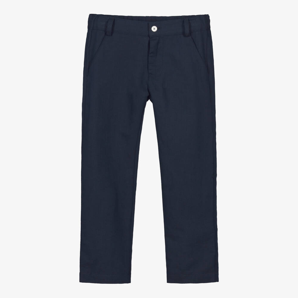 Lapin House-بنطلون كتان رمادي غامق للأولاد مع حزام | Childrensalon Outlet