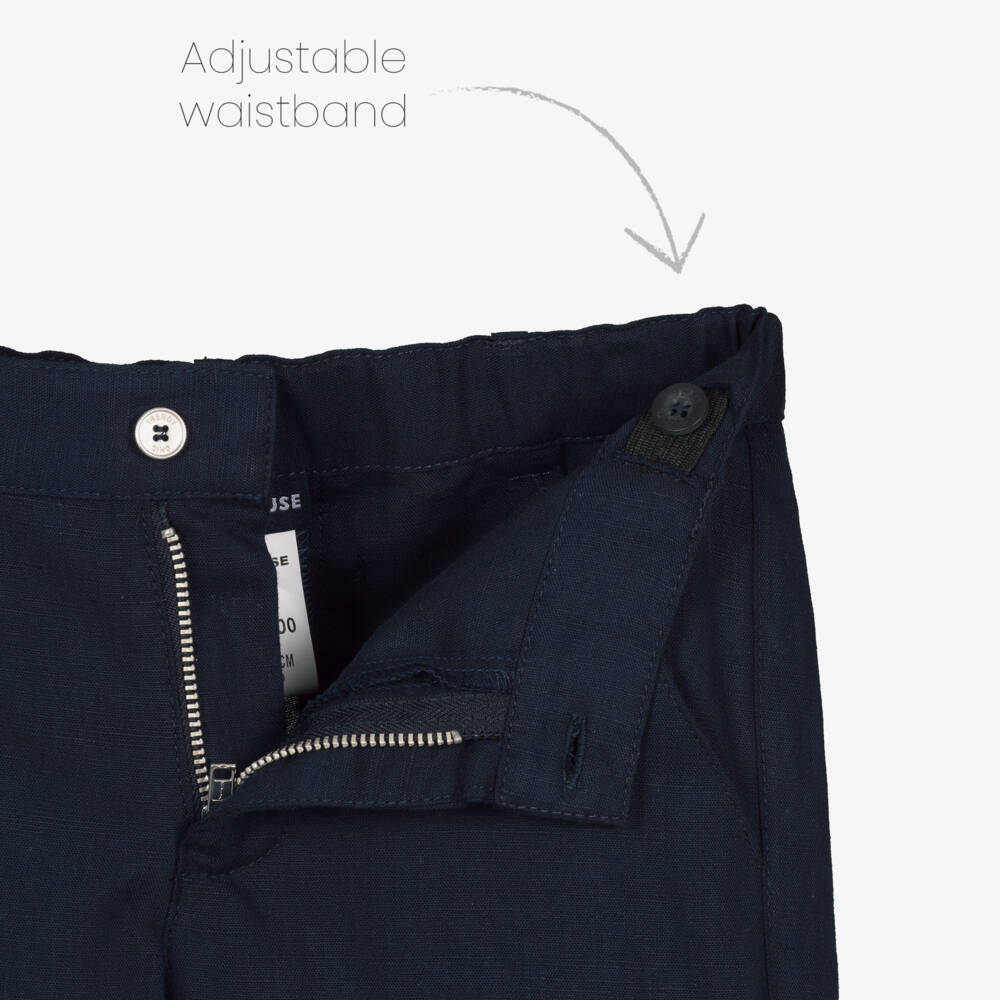 Lapin House-بنطلون كتان رمادي غامق للأولاد مع حزام | Childrensalon Outlet