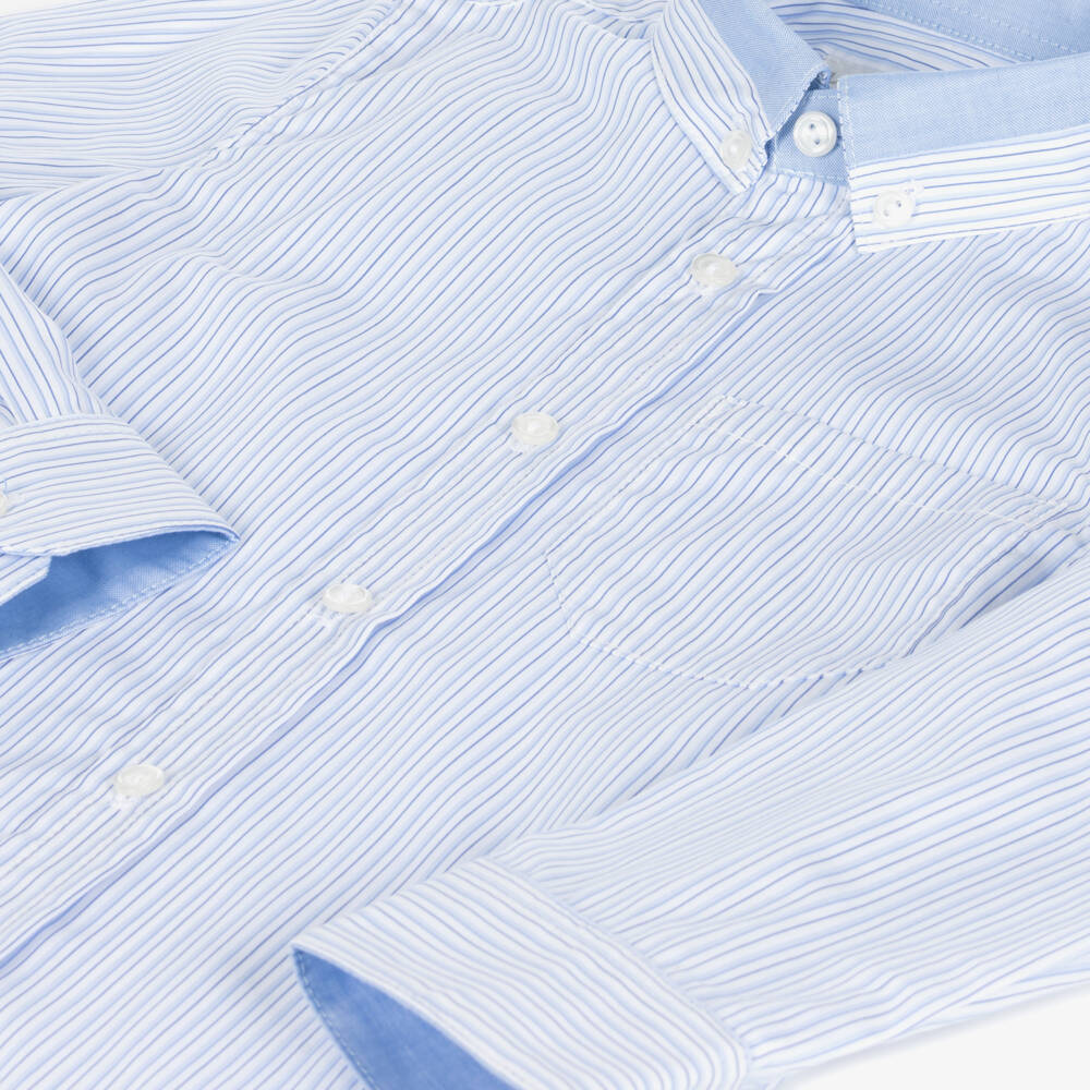 Lapin House-Boys Striped Blue Cotton Top | Childrensalon Outlet
