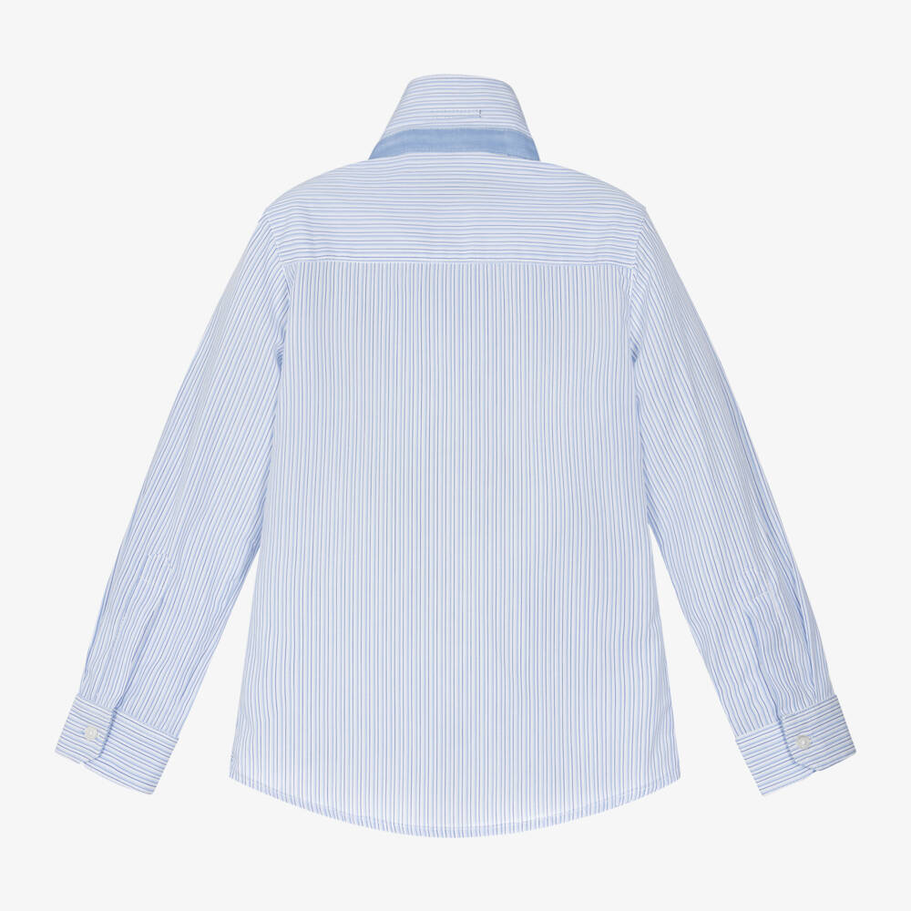 Lapin House-Boys Striped Blue Cotton Top | Childrensalon Outlet