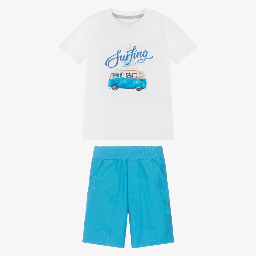 Lapin House-طقم أزرق وأبيض مستوحى من ركوب الأمواج للأولاد | Childrensalon Outlet