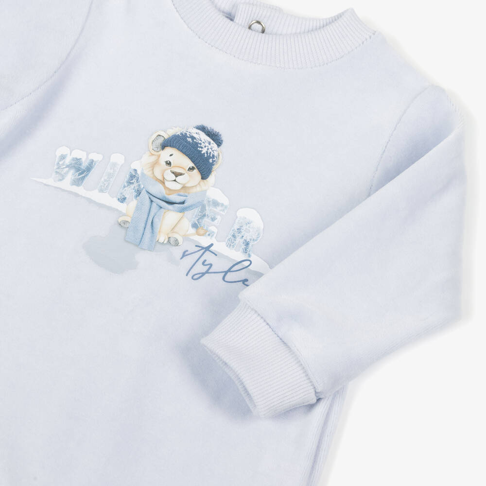 Lapin House-Boys Velour Lion Babygrow | Childrensalon Outlet