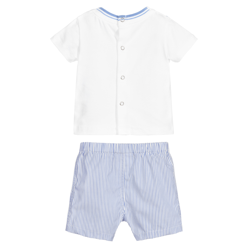 Lapin House-Boys White & Blue Shorts Set | Childrensalon Outlet