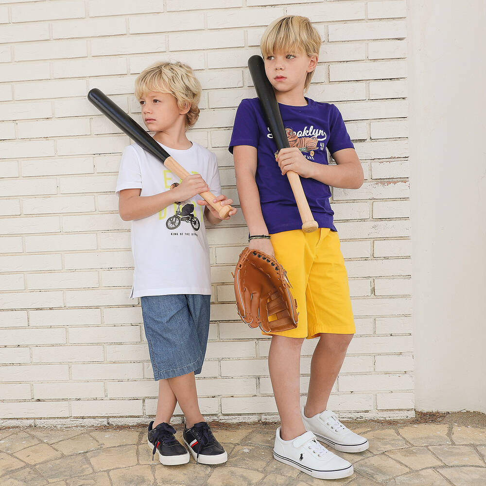 Lapin House-Boys White & Blue Shorts Set | Childrensalon Outlet