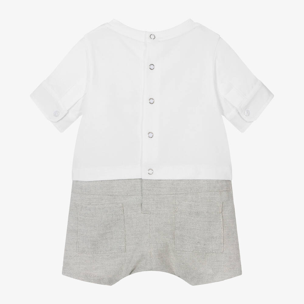 Lapin House-Boys White Cotton Bear Shortie | Childrensalon Outlet