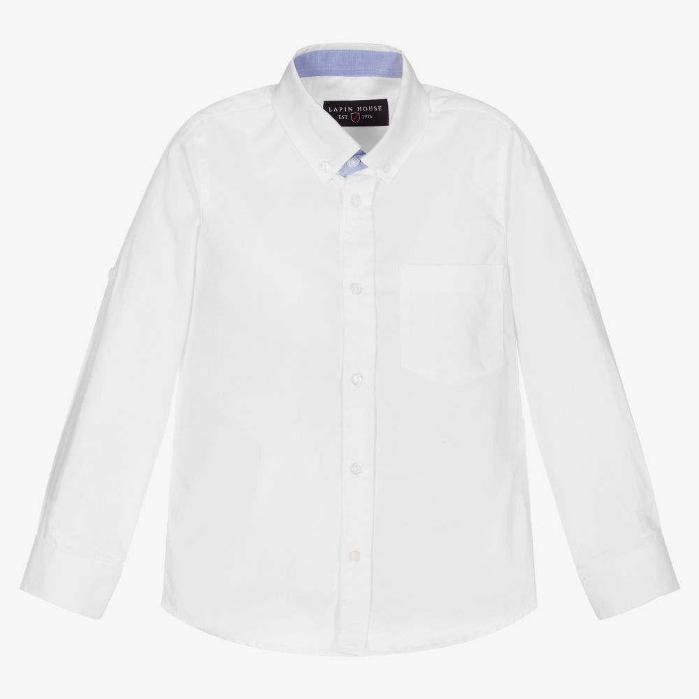Lapin House - Boys White Cotton Shirt | Childrensalon
