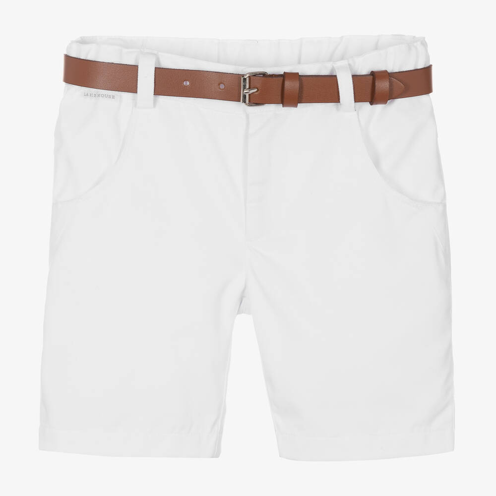 Lapin House-Boys White Cotton Twill Shorts | Childrensalon Outlet