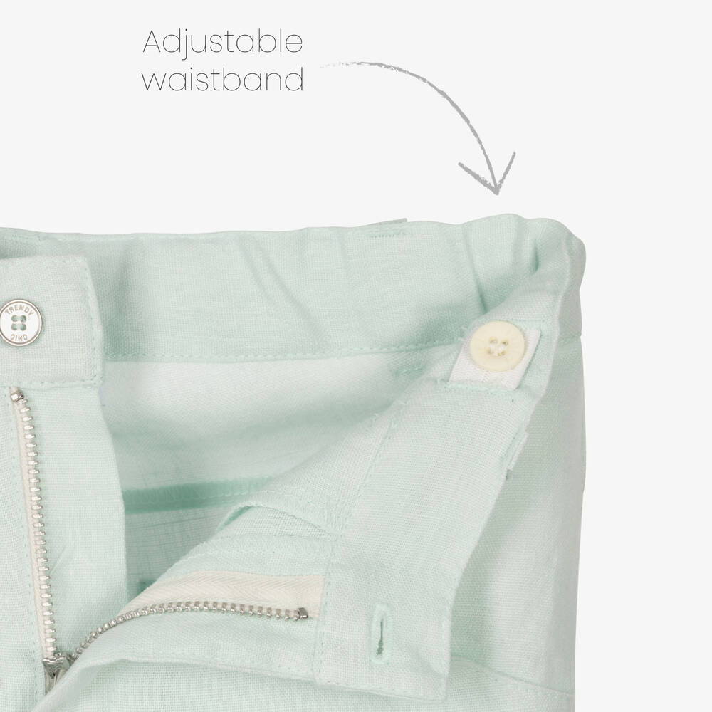 Lapin House-طقم شورت كتان لون أبيض وأخضر للأولاد | Childrensalon Outlet