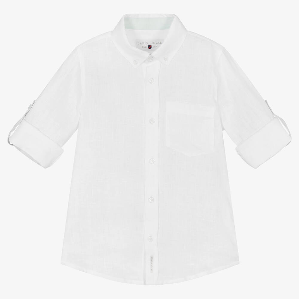 Lapin House-طقم شورت كتان لون أبيض وأخضر للأولاد | Childrensalon Outlet