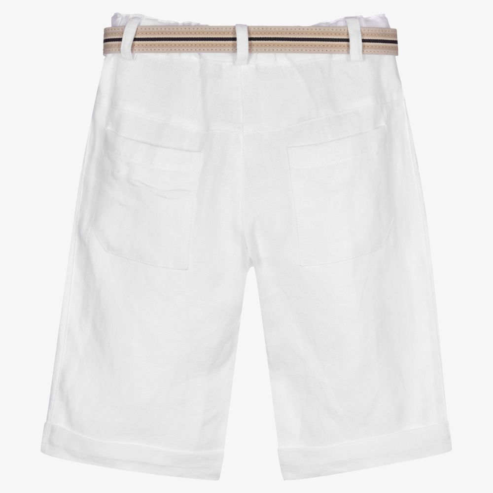 Lapin House - Boys White Linen Shorts | Childrensalon Outlet