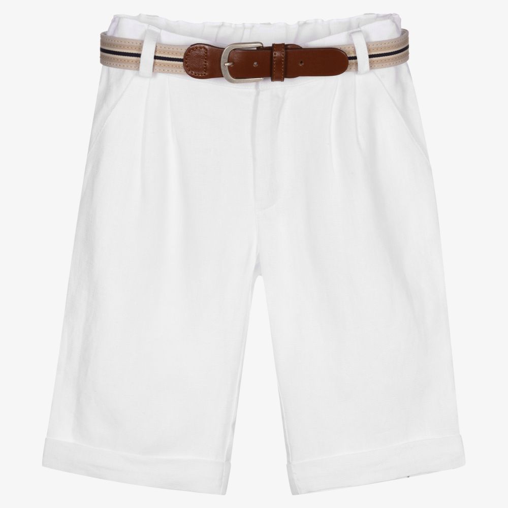 Lapin House Boys White Linen Shorts Childrensalon Outlet