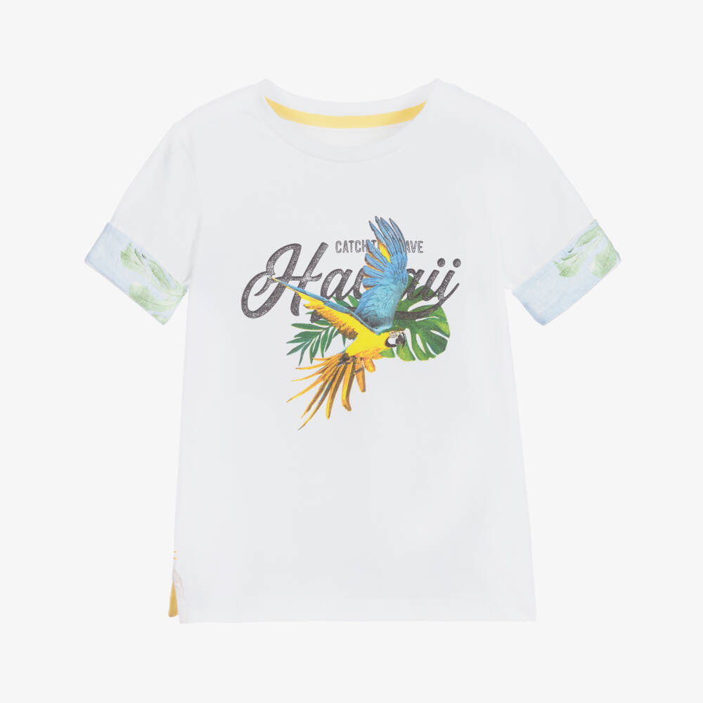Lapin House-Boys White Parrot T-Shirt | Childrensalon Outlet