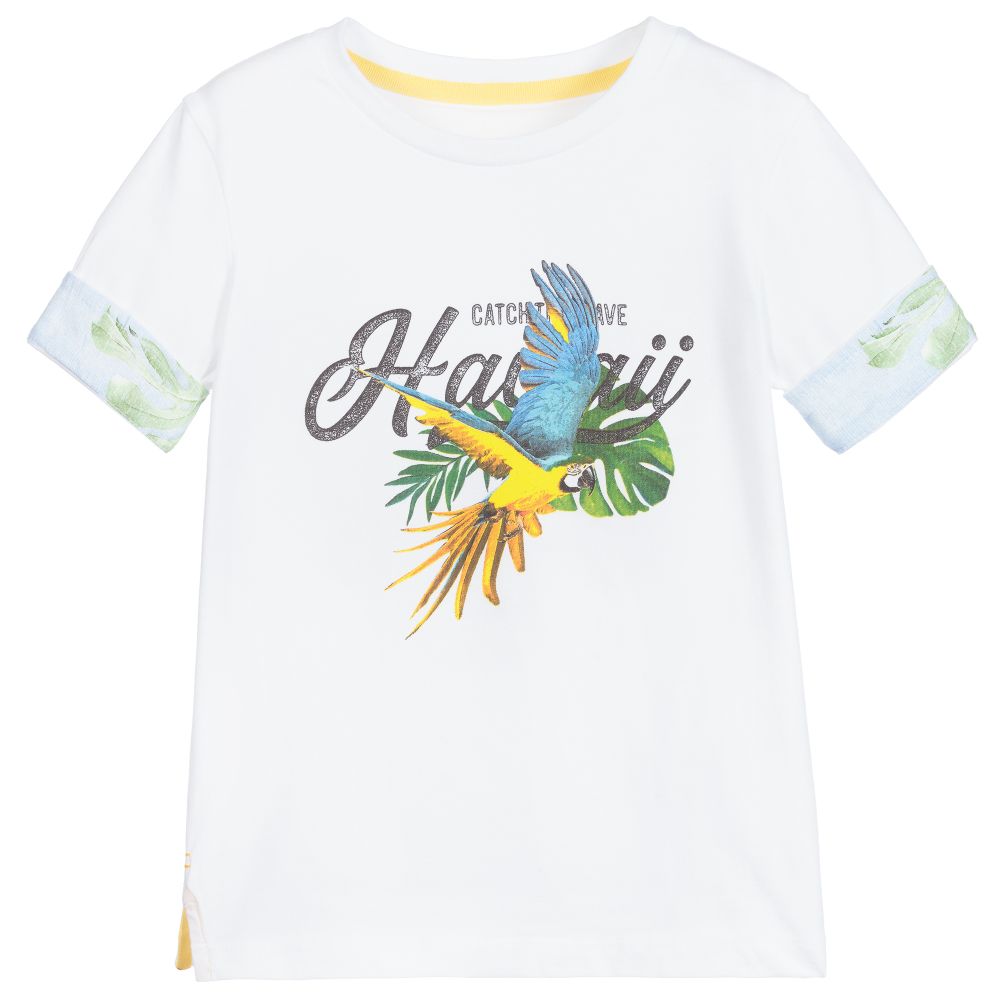 Lapin House - T-shirt blanc Perroquet Garçon | Childrensalon