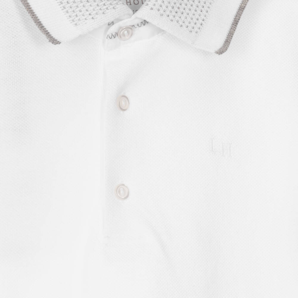 Lapin House-Boys White Polo Shirt & Grey Shorts Set | Childrensalon Outlet