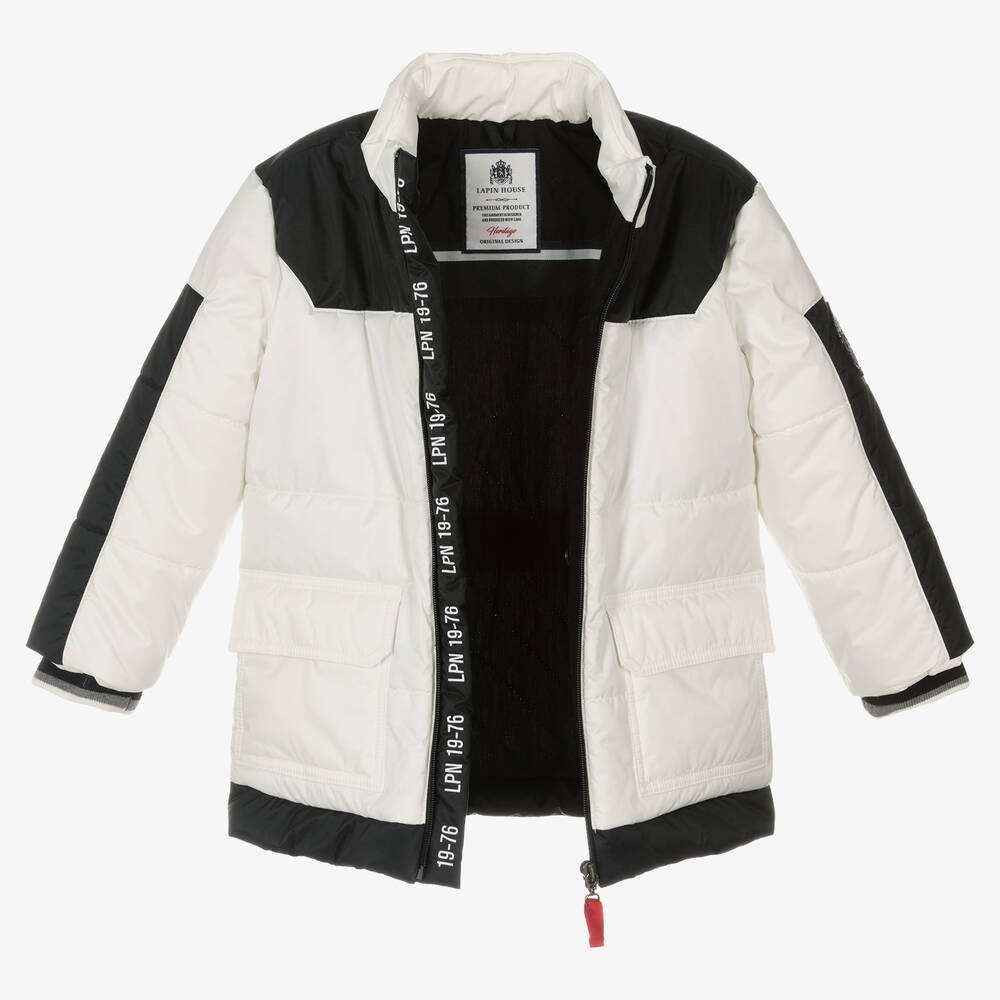 Lapin House-Boys White Puffer Coat | Childrensalon Outlet