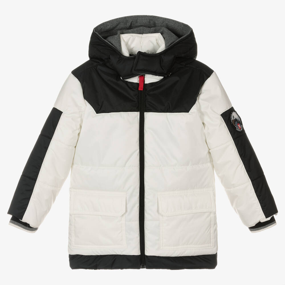 Lapin House - Boys White Puffer Coat | Childrensalon