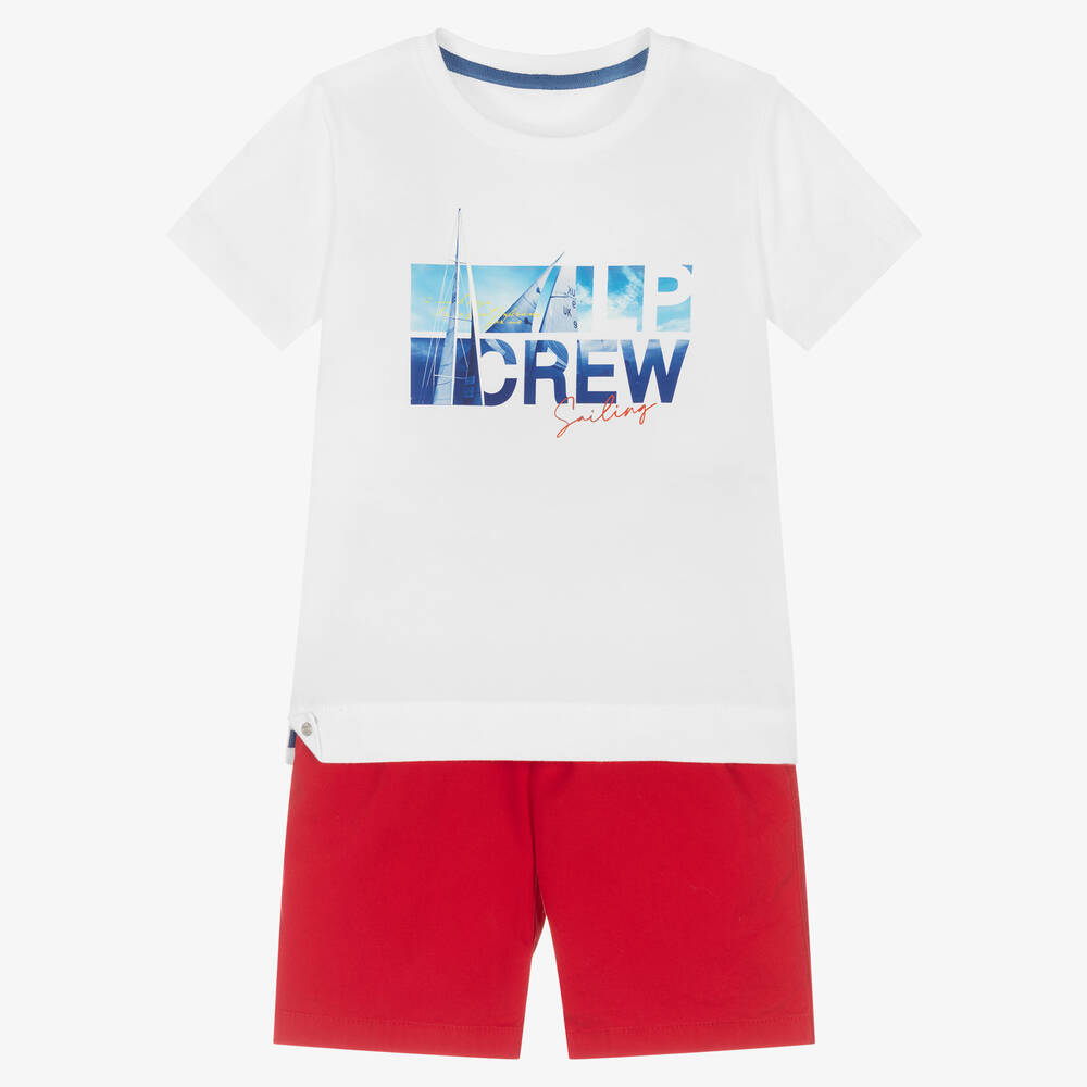 Lapin House - Ensemble short coton blanc et rouge | Childrensalon