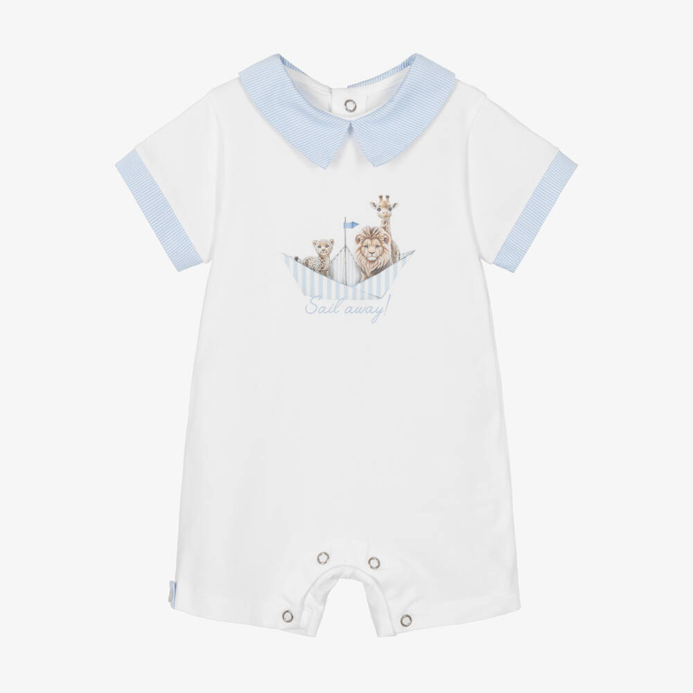 Lapin House-Boys White Safari Cotton Romper | Childrensalon Outlet
