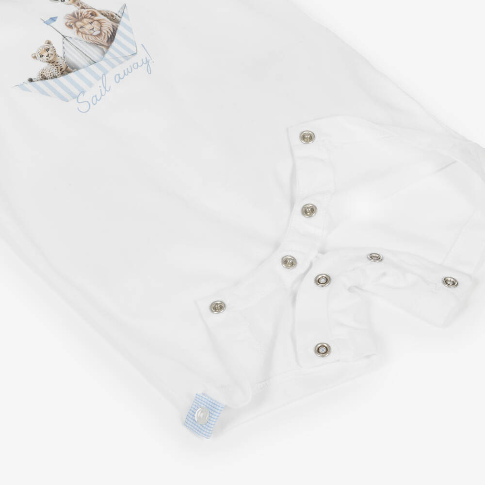 Lapin House-Boys White Safari Cotton Romper | Childrensalon Outlet