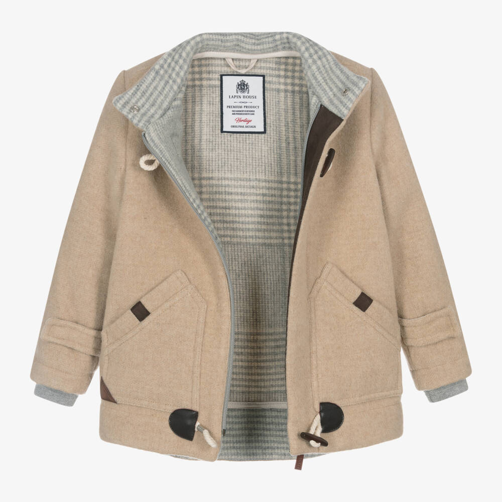 Lapin House-Boys Wool Blend Toggle Coat | Childrensalon Outlet