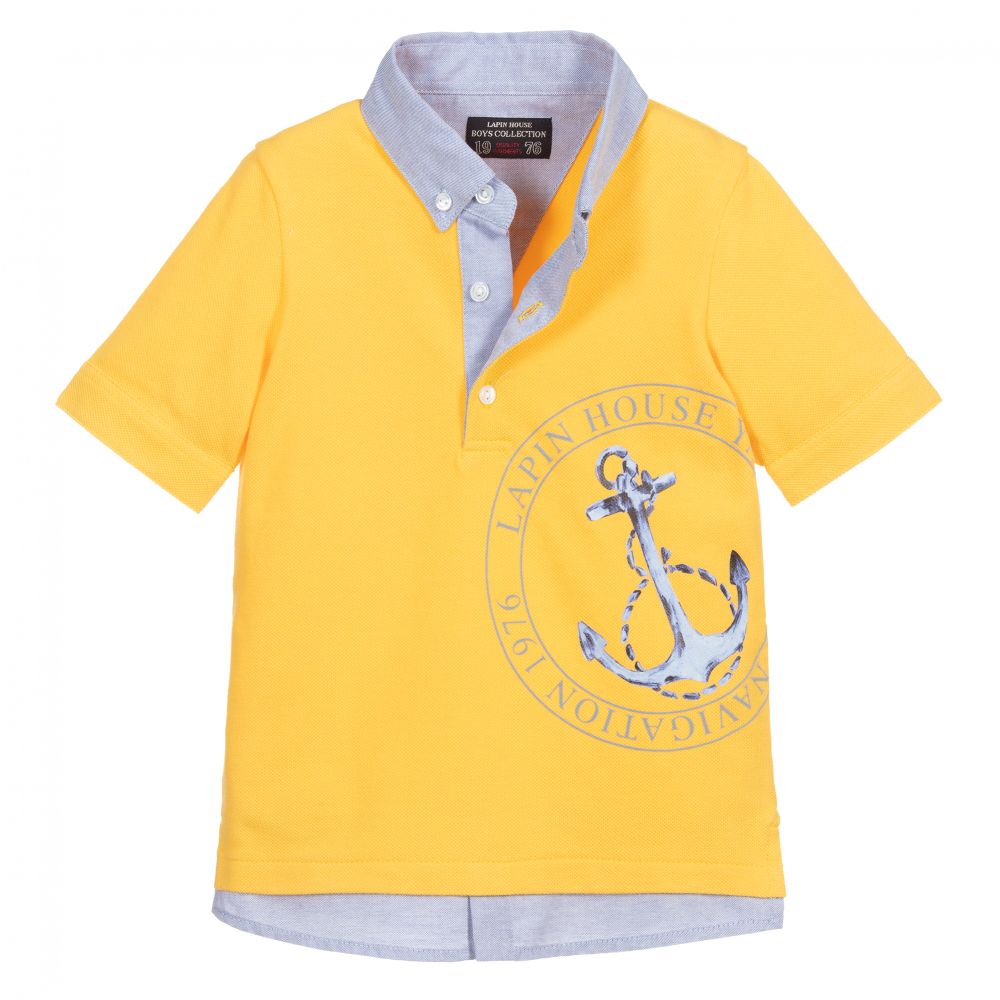 Boys Yellow \u0026 Blue Polo Shirt 