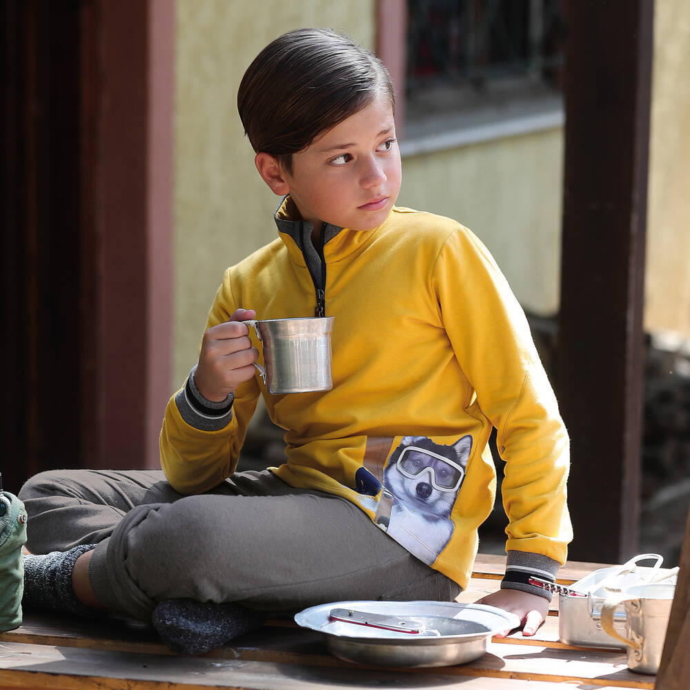 Lapin House-Желто-серый спортивный костюм для мальчиков | Childrensalon Outlet