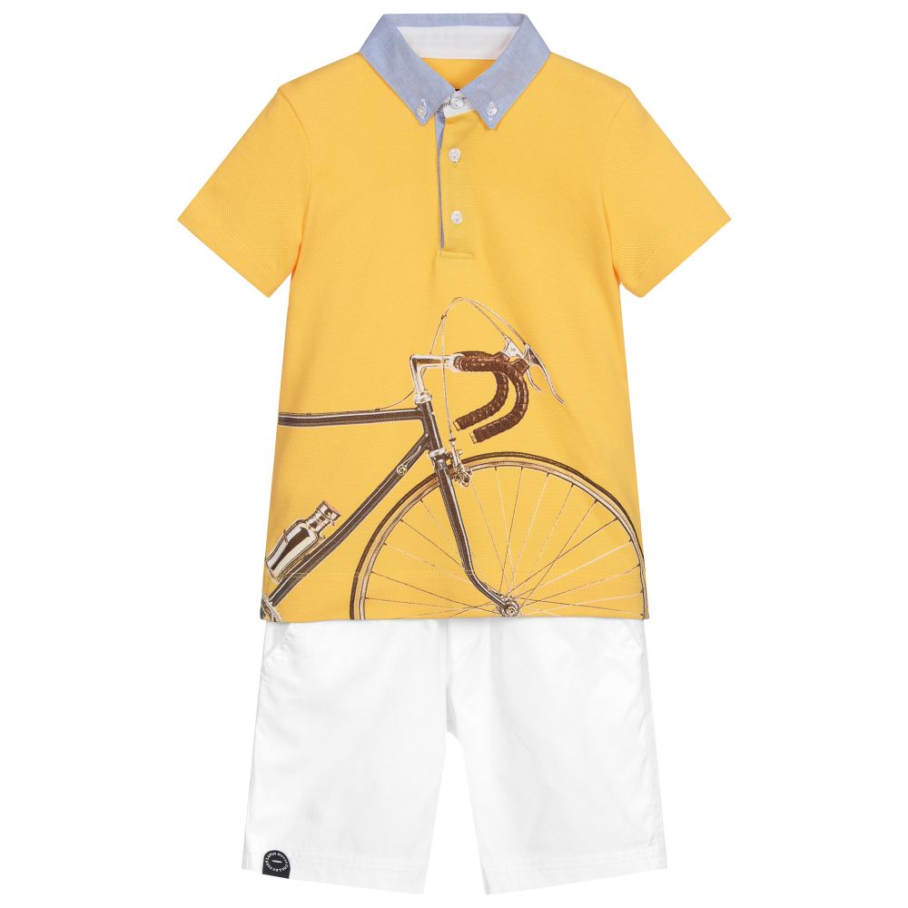 Lapin House - Ensemble short jaune et blanc Garçon | Childrensalon