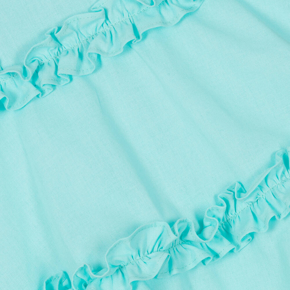 Lapin House-Girls Aqua Blue Cotton Ruffle Dress | Childrensalon Outlet