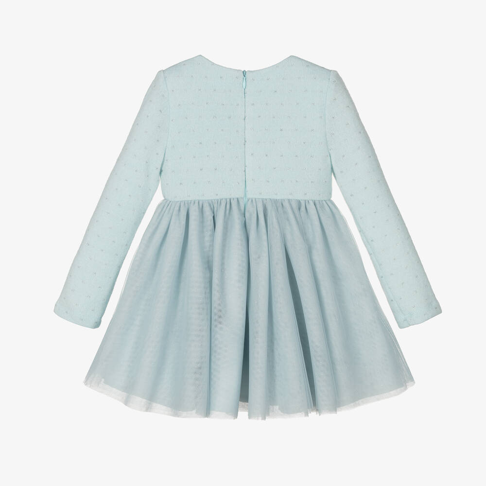 Lapin House-Girls Aqua Blue Knitted Dress | Childrensalon Outlet
