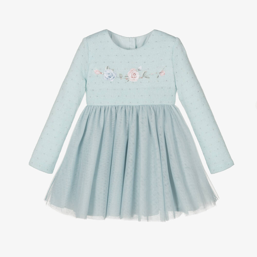 Lapin House - Aquablaues Strickkleid (M) | Childrensalon