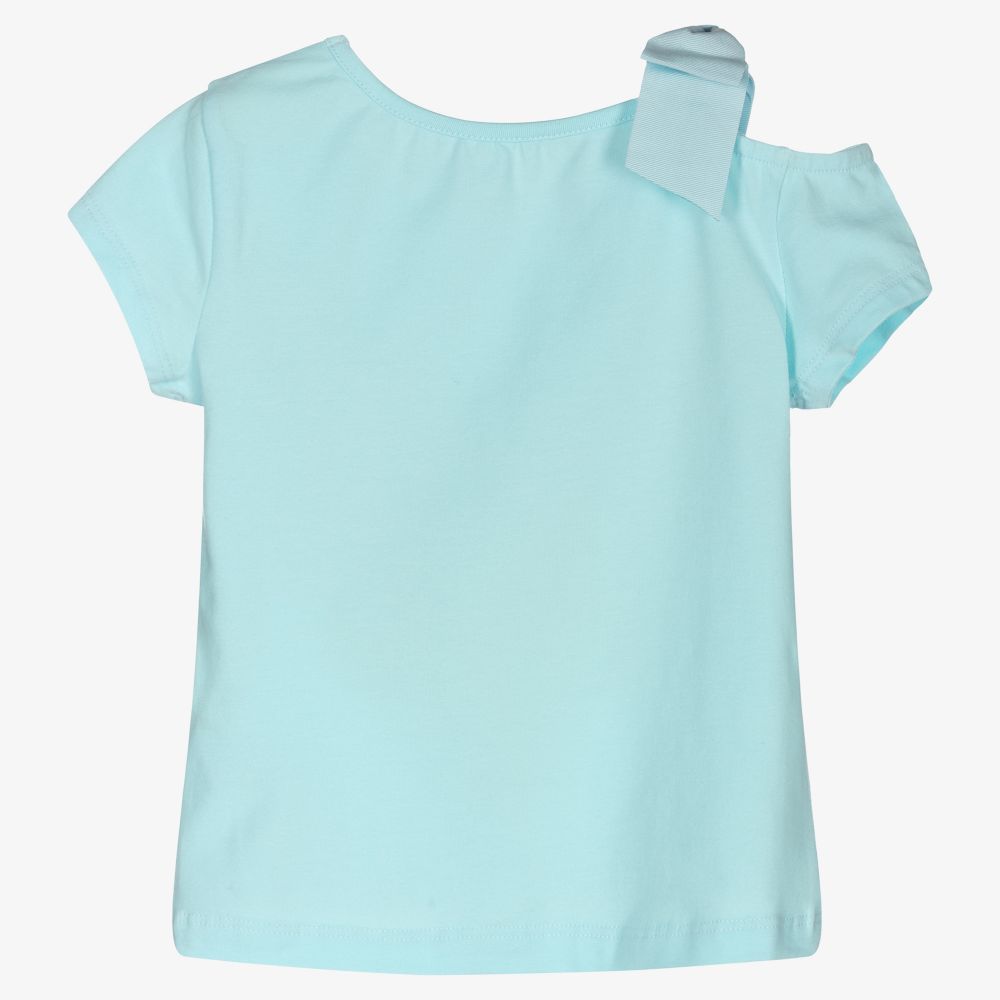 Lapin House-Girls Aqua Blue Logo T-Shirt | Childrensalon Outlet