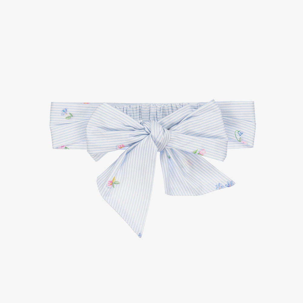Lapin House-Girls Aqua Cotton Stripe Hairband | Childrensalon Outlet