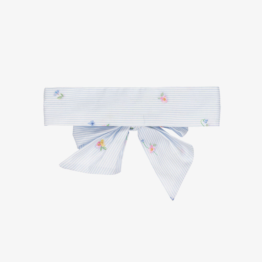 Lapin House-Ободок из хлопка в полоску аквамарин для девочек | Childrensalon Outlet