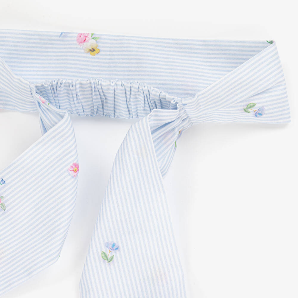 Lapin House-Girls Aqua Cotton Stripe Hairband | Childrensalon Outlet